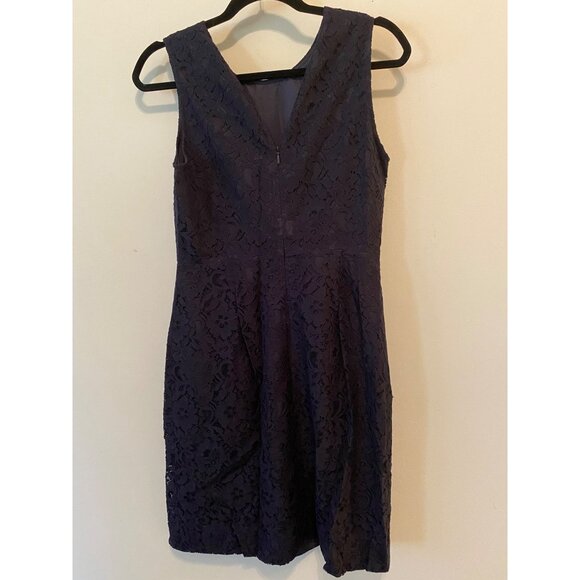 J.Crew Navy Lace Sleeveless Sheath Dress Size 6 Petite - Picture 2 of 10